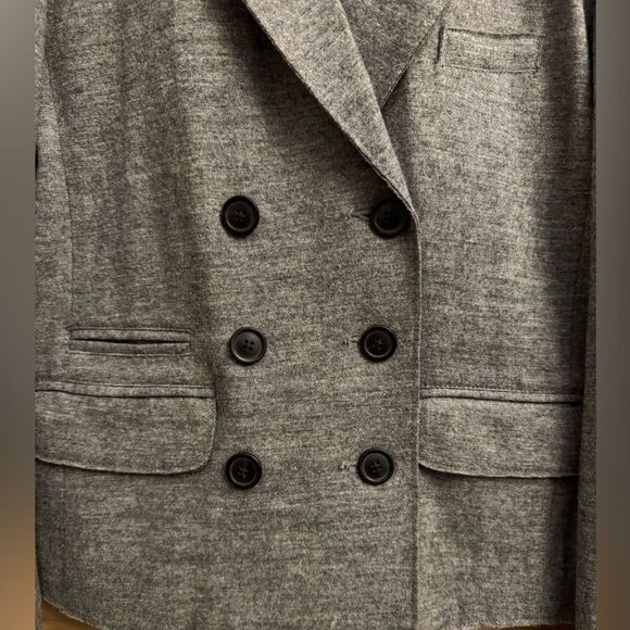 J Crew Size 8 Heather Gray Thandie Double Breasted Wool Blazer Jacket - Picture 4 of 13